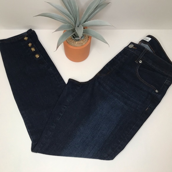 Loft High-Rise Modern Snap Cuff Ankle Jeans - 28/6 - Picture 8 of 17